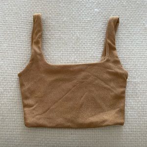 Aritzia Babaton Gold Crop Tank